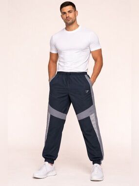 Gymshark Men’s Retro Track Pants Size XXL Deep Petrol Blue Iron Blue NEW